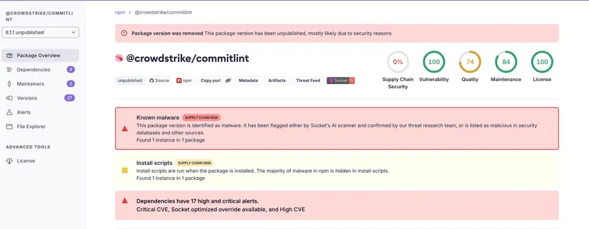 Ongoing Supply Chain Attack Hits CrowdStrike npm Packages - Urgent Security Alert
