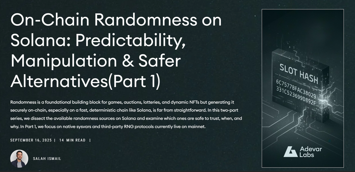 On-Chain Randomness on Solana: Why Native Methods Are Predictable & Safer Alternatives (Part 1)